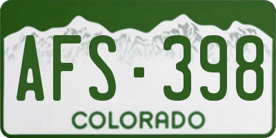 CO license plate AFS398