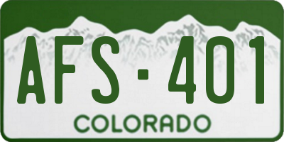 CO license plate AFS401
