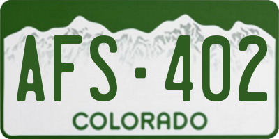 CO license plate AFS402