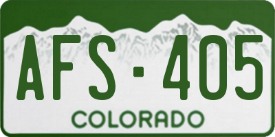 CO license plate AFS405