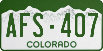 CO license plate AFS407