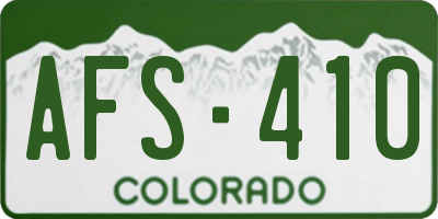 CO license plate AFS410
