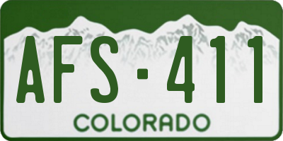 CO license plate AFS411