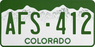 CO license plate AFS412