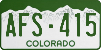 CO license plate AFS415