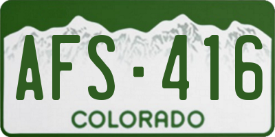 CO license plate AFS416