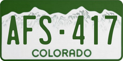 CO license plate AFS417