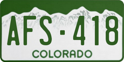 CO license plate AFS418