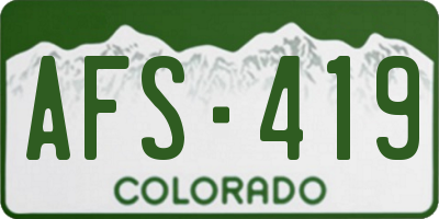 CO license plate AFS419