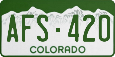 CO license plate AFS420
