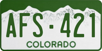 CO license plate AFS421