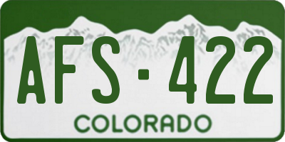 CO license plate AFS422