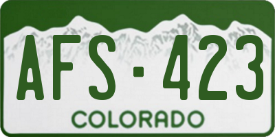 CO license plate AFS423