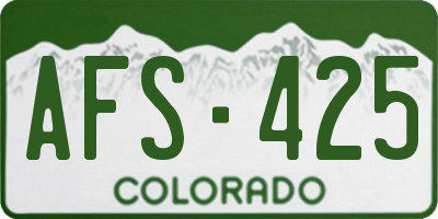 CO license plate AFS425
