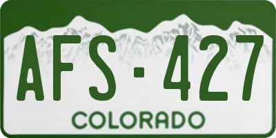 CO license plate AFS427