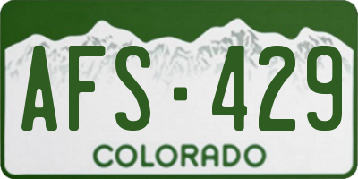 CO license plate AFS429