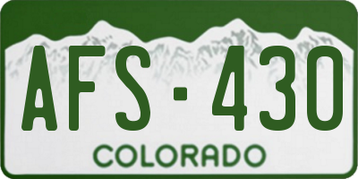 CO license plate AFS430