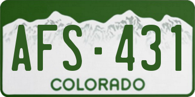 CO license plate AFS431