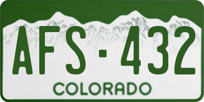 CO license plate AFS432