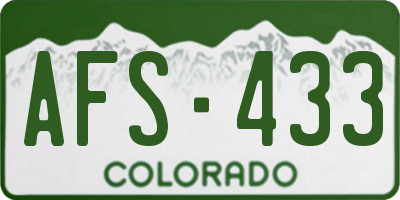 CO license plate AFS433