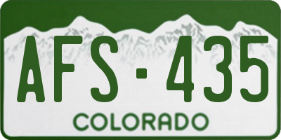 CO license plate AFS435