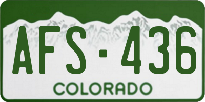 CO license plate AFS436