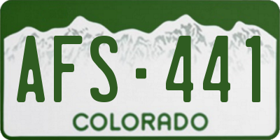 CO license plate AFS441