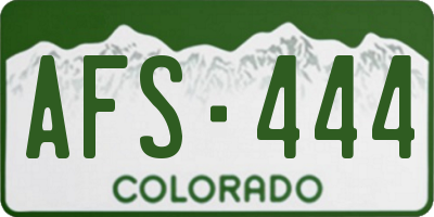 CO license plate AFS444