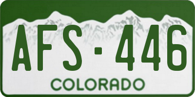 CO license plate AFS446