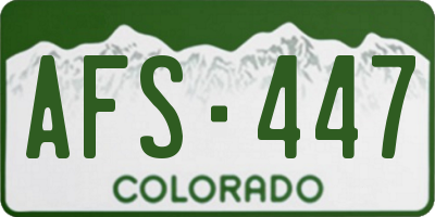 CO license plate AFS447