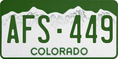 CO license plate AFS449