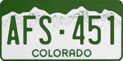 CO license plate AFS451