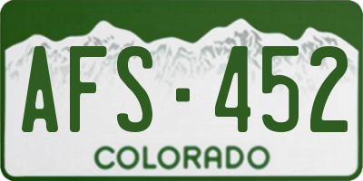 CO license plate AFS452