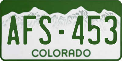 CO license plate AFS453