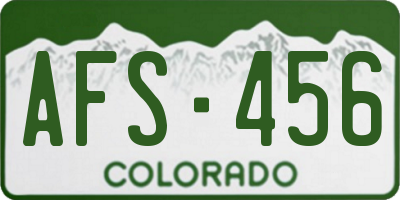 CO license plate AFS456