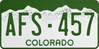 CO license plate AFS457