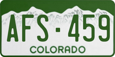CO license plate AFS459
