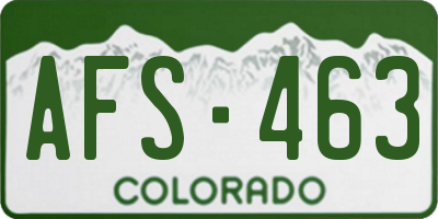 CO license plate AFS463