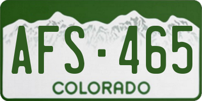 CO license plate AFS465