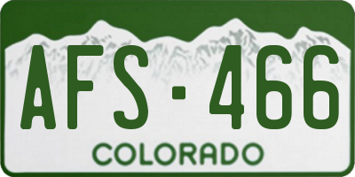 CO license plate AFS466