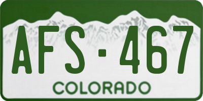 CO license plate AFS467