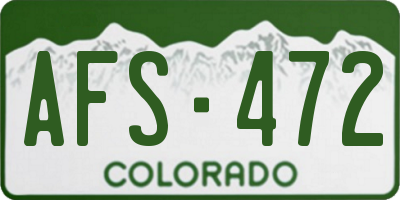 CO license plate AFS472