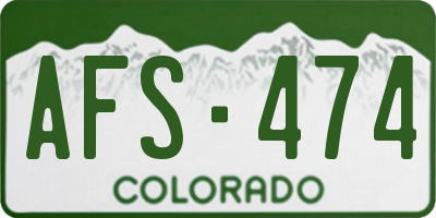 CO license plate AFS474