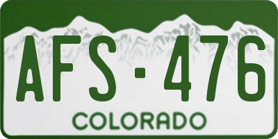 CO license plate AFS476