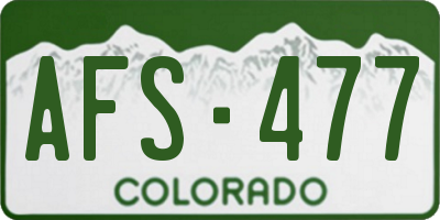 CO license plate AFS477