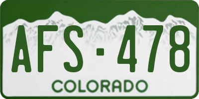 CO license plate AFS478