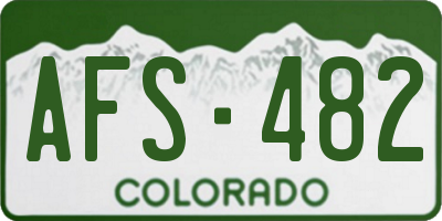 CO license plate AFS482