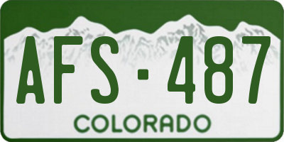 CO license plate AFS487