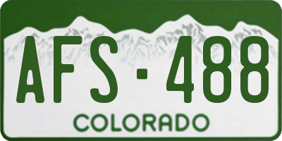 CO license plate AFS488