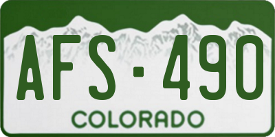 CO license plate AFS490